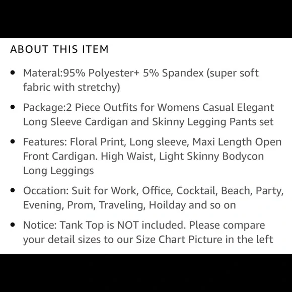 NewInBag 2pc Outfit Floral Long Sleeve Cardigan w/Leggings Size: L - Picture 4 of 8